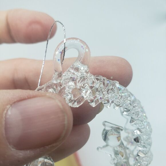 Vintage Silvestri Spun Glass Nativity Scene Mary Joseph & Jesus Ornament in Box - Picture 9 of 12